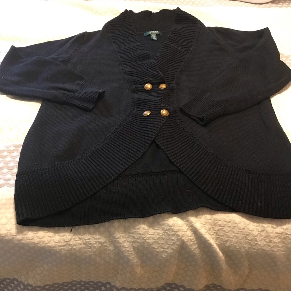Ralph Lauren 1X black cardigan.